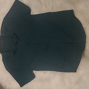 Dark Green Button Down Short Sleeve Size M
